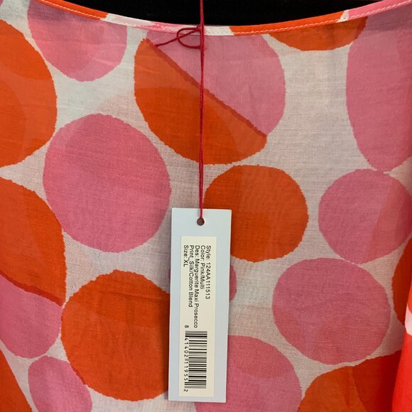 NWT  FRANCES VALENTINE MARGEUERITE XL MAXI PROSECCO PRINT SWIM COVERUP CAFTAN - Picture 7 of 9